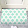 White And Turquoise Polka Dot Door Mat-grizzshop