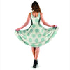 White And Turquoise Polka Dot Dress-grizzshop