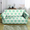 White And Turquoise Polka Dot Loveseat Cover-grizzshop