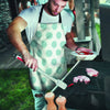 White And Turquoise Polka Dot Men's Apron-grizzshop