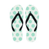 White And Turquoise Polka Dot Men's Flip Flops-grizzshop