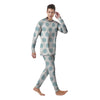 White And Turquoise Polka Dot Men's Pajamas-grizzshop