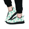 White And Turquoise Polka Dot Men's Sneakers-grizzshop