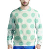 White And Turquoise Polka Dot Men's Sweatshirt-grizzshop