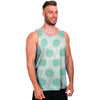 White And Turquoise Polka Dot Men's Tank Tops-grizzshop