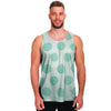 White And Turquoise Polka Dot Men's Tank Tops-grizzshop