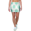 White And Turquoise Polka Dot Mini Skirt-grizzshop