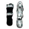 White And Turquoise Polka Dot Muay Thai Shin Guard-grizzshop