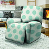 White And Turquoise Polka Dot Recliner Cover-grizzshop