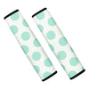 White And Turquoise Polka Dot Seat Belt Cover-grizzshop