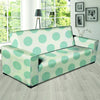 White And Turquoise Polka Dot Sofa Cover-grizzshop