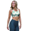 White And Turquoise Polka Dot Sports Bra-grizzshop