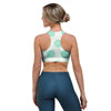 White And Turquoise Polka Dot Sports Bra-grizzshop