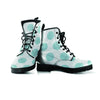 White And Turquoise Polka Dot Women's Boots-grizzshop