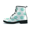 White And Turquoise Polka Dot Women's Boots-grizzshop