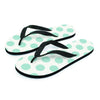 White And Turquoise Polka Dot Women's Flip Flops-grizzshop