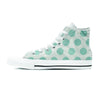 White And Turquoise Polka Dot Women's High Top Shoes-grizzshop