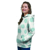 White And Turquoise Polka Dot Women's Hoodie-grizzshop