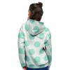 White And Turquoise Polka Dot Women's Hoodie-grizzshop