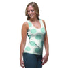White And Turquoise Polka Dot Women's Tank Top-grizzshop