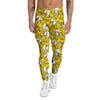 White And Yellow Duck Rubber Print Pattern Men's Leggings-grizzshop