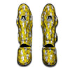 Load image into Gallery viewer, White And Yellow Duck Rubber Print Pattern Muay Thai Shin Guards-grizzshop