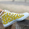 White And Yellow Duck Rubber Print Pattern White High Top Shoes-grizzshop