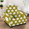 White And Yellow Polka Dot Armchair Cover-grizzshop