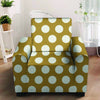 White And Yellow Polka Dot Armchair Cover-grizzshop