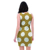 White And Yellow Polka Dot Bodycon Dress-grizzshop