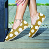 White And Yellow Polka Dot Canvas Shoes-grizzshop