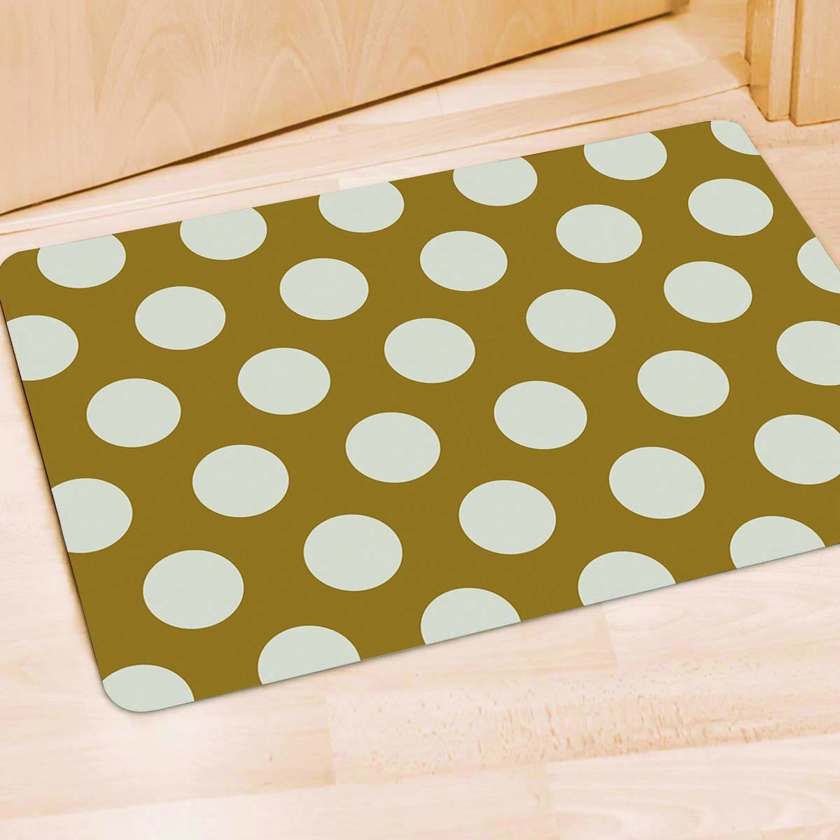 White And Yellow Polka Dot Door Mat-grizzshop