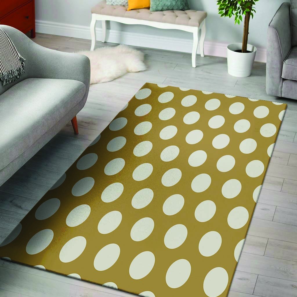 White And Yellow Polka Dot Floor Mat-grizzshop