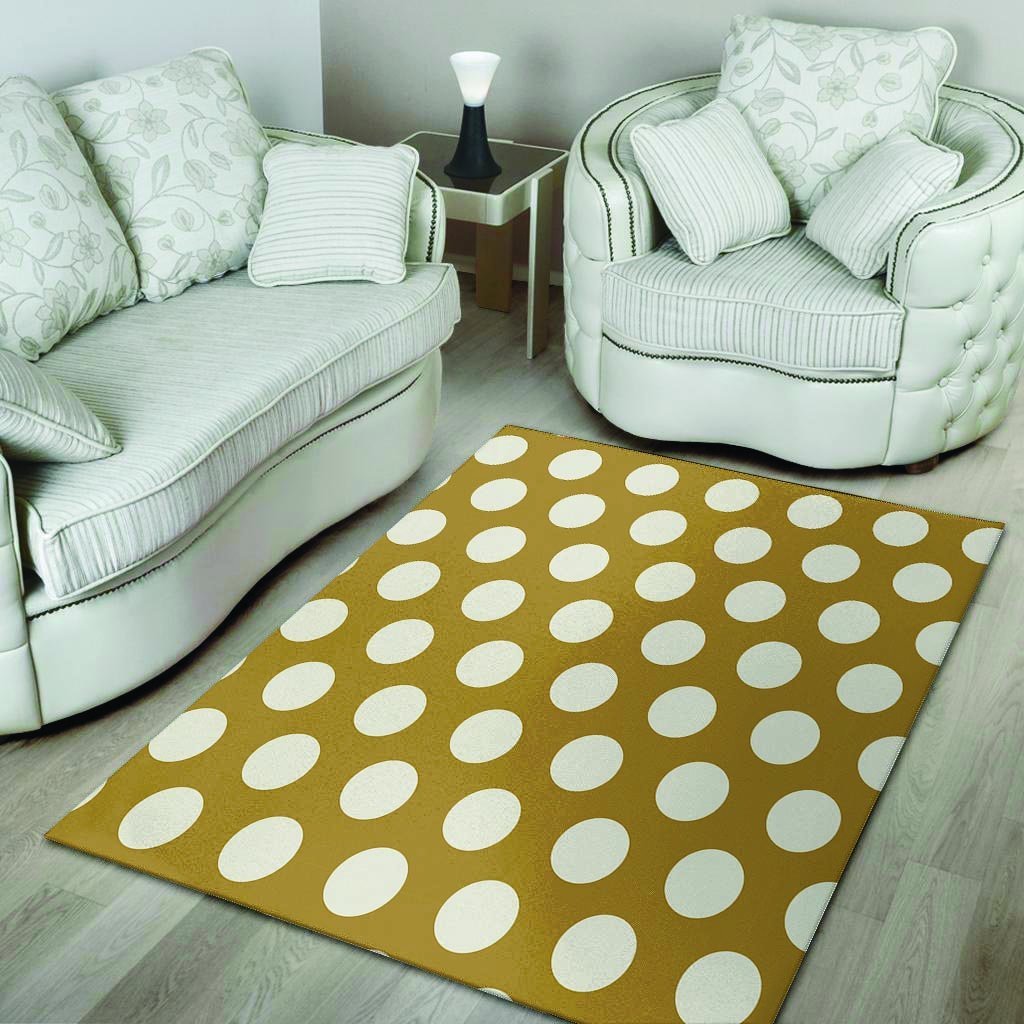 White And Yellow Polka Dot Floor Mat-grizzshop