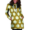 White And Yellow Polka Dot Hoodie Dress-grizzshop