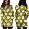 White And Yellow Polka Dot Hoodie Dress-grizzshop