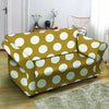 White And Yellow Polka Dot Loveseat Cover-grizzshop