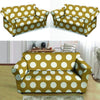 White And Yellow Polka Dot Loveseat Cover-grizzshop