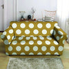 White And Yellow Polka Dot Loveseat Cover-grizzshop