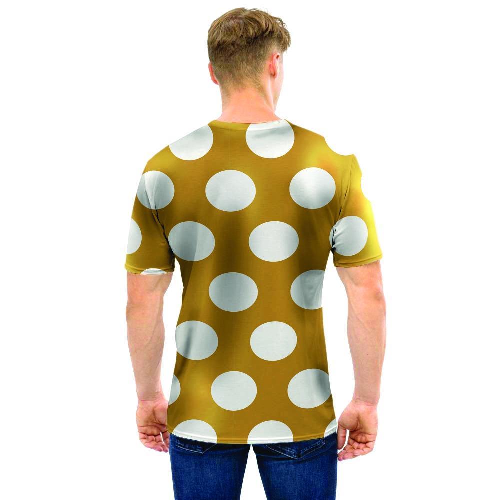 White And Yellow Polka Dot Men T Shirt-grizzshop