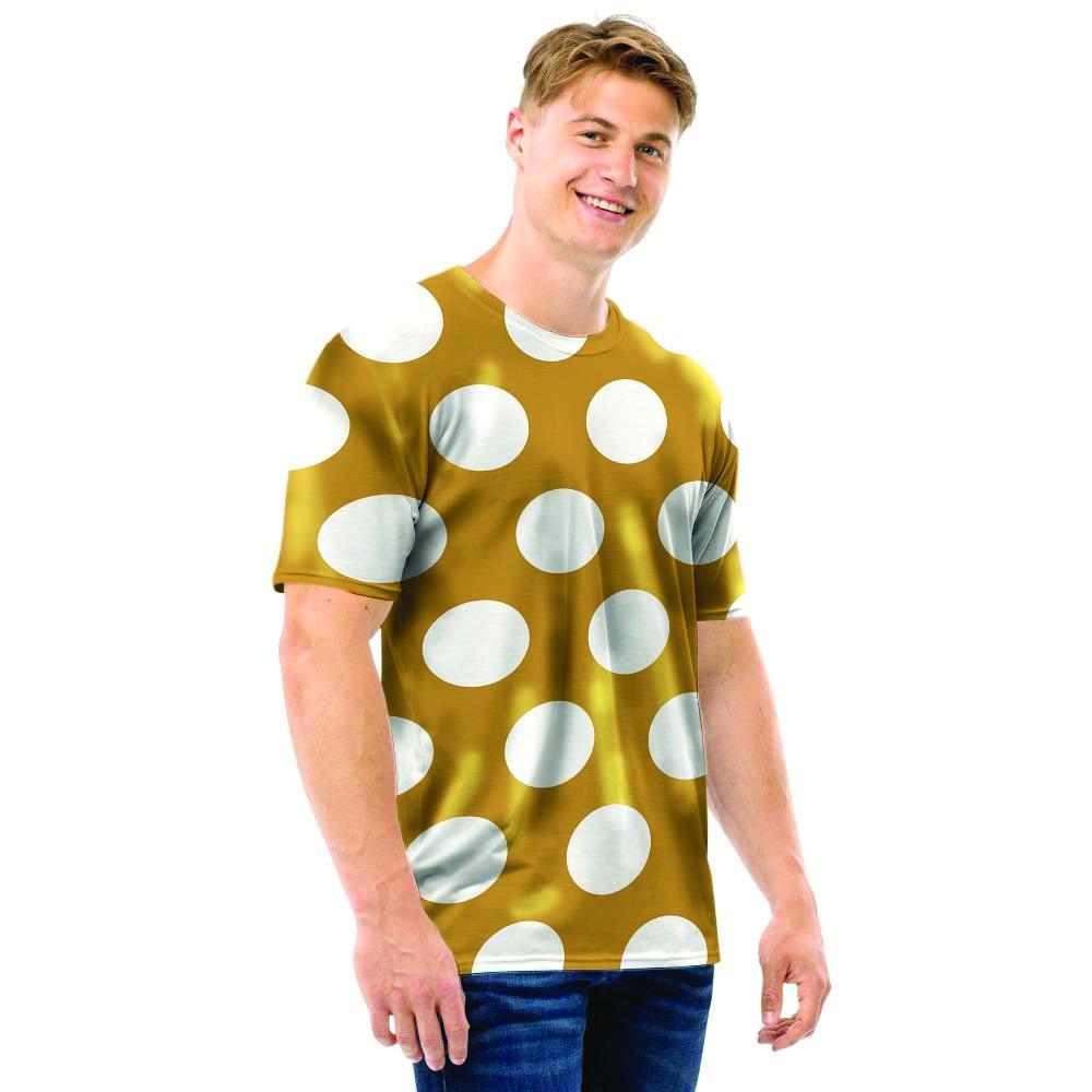 White And Yellow Polka Dot Men T Shirt-grizzshop