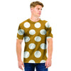 White And Yellow Polka Dot Men T Shirt-grizzshop