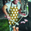 White And Yellow Polka Dot Men's Apron-grizzshop