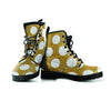 White And Yellow Polka Dot Men's Boots-grizzshop