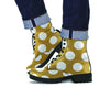 White And Yellow Polka Dot Men's Boots-grizzshop