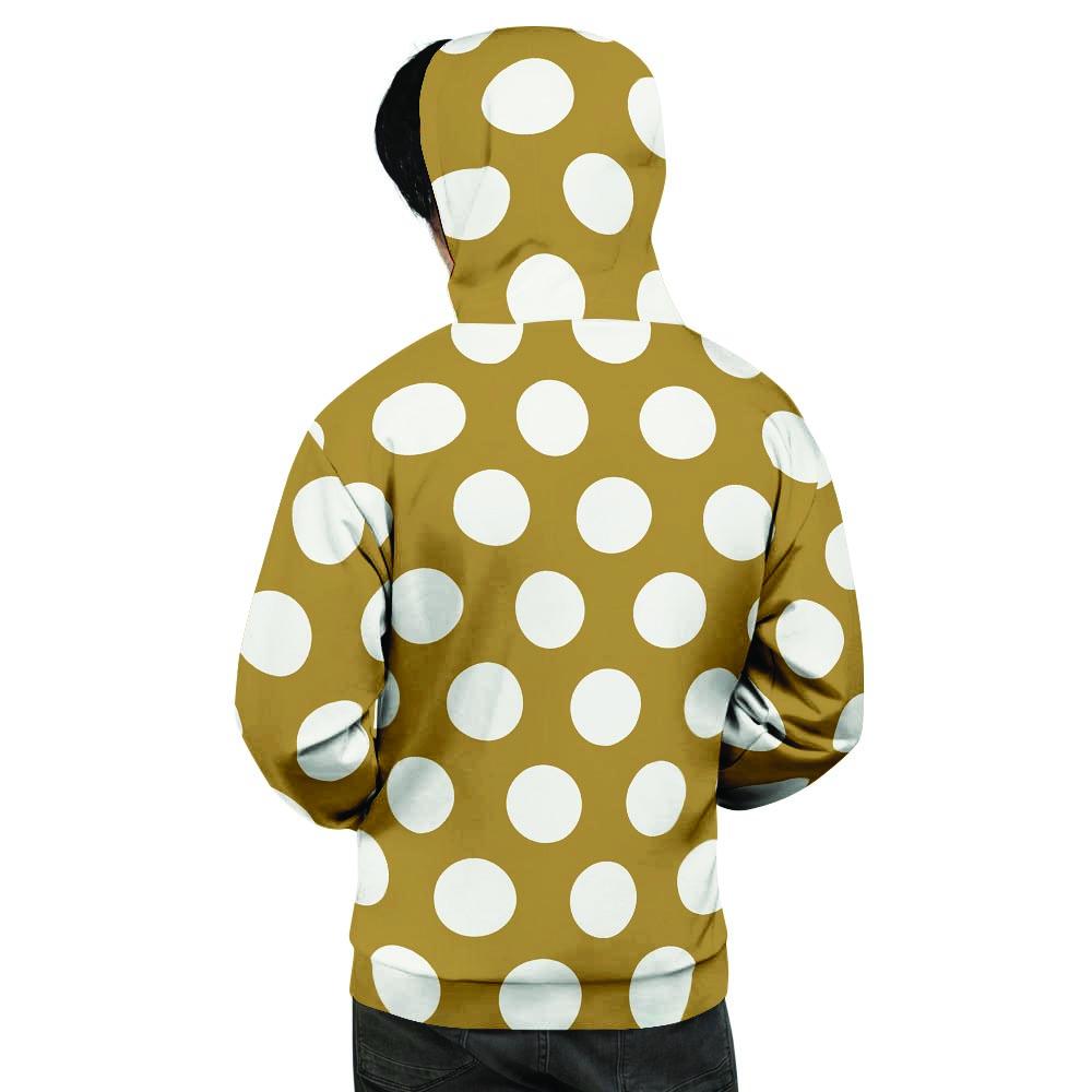 White And Yellow Polka Dot Men's Hoodie-grizzshop