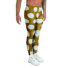 White And Yellow Polka Dot Men's Leggings-grizzshop