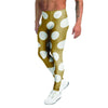 White And Yellow Polka Dot Men's Leggings-grizzshop