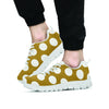 White And Yellow Polka Dot Men's Sneakers-grizzshop