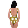 White And Yellow Polka Dot One Piece Swimsuite-grizzshop